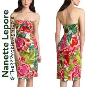 Nanette Lepore Dis Rose Strapless Dress